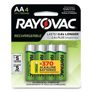 RAYOVAC LD715-8OP-GEND Platinum AA Pre-Charged NiMH Rechargeable Batteries
