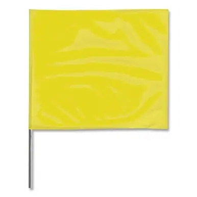 Presco 4521Y Stake Flag, 4" x 5", 21" Height, Yellow (100pk)