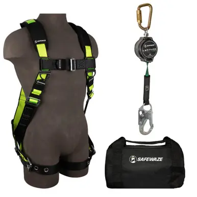 Safewaze 019-3008 - PRO Bag Combo FS185-2X Harness, 018-5004 SRL, FS8150 Bag