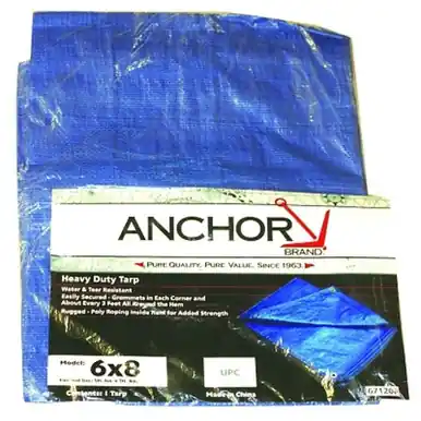 Anchor Brand 0810 Multiple Use Tarp, 8‘ x 10‘, Blue Polyethylene