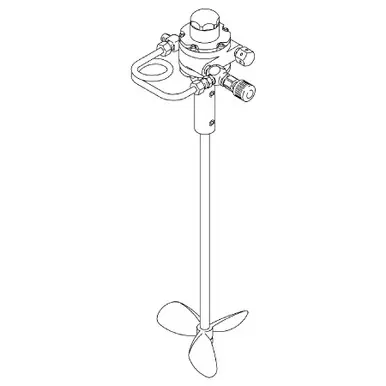 GRACO 204536 - Pail Cover Agitator, 5 Gal, Air-Driven, 1/4 HP, 13.25" Long, Stainless Steel, 3-Blade
