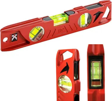 KAPRO 923-10-10 - Magnetic 10" Cast Aluminum Torpedo Level, Dual-View Plumb Site