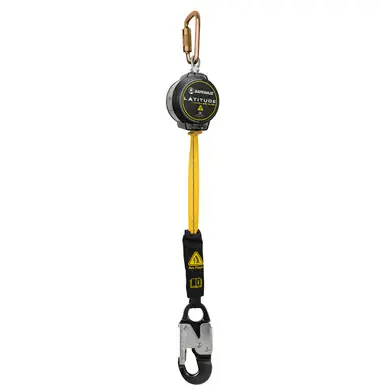 Safewaze 024-5483 - Latitude Pro Arc Flash 10‘ Single Web SRL-P Steel Carabiner Aluminum Snap