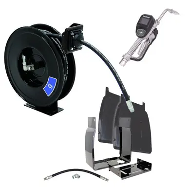 GRACO 2004732 - SD10 Oil Hose Reel 1/2" x 35ft, w/ 25M404 SDM8 Oil Meter Rigid Ext., Enclosure Kit