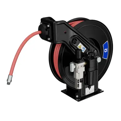 GRACO 2009322 - Air Hose Reel, 1/2" x 50 ft, w/ FRL Left, Black, 140 PSI