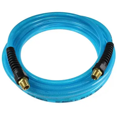 Coilhose Pneumatics PFE41004T Flexeel Hose, 1/4" x 100‘, 1/4" MPT Reusable Strain Relief Fittings,