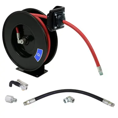 GRACO 2004724 - SD10 Air/Water/Antifreeze Hose Reel, 3/8" x 35 ft, w/ Dispenser, Black