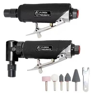 Florida Pneumatic FP-750K - 1/4" Die Grinder Combo Kit, 25000 rpm, 1/3 HP, 90 psi