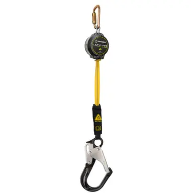 Safewaze 024-5485 - Latitude Pro Arc Flash 10‘ Single Web SRL-P Steel Carabiner Aluminum Rebar
