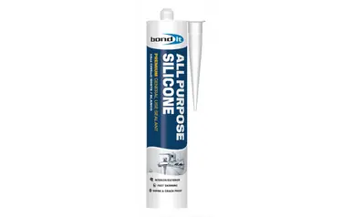BOND IT SLAPSWH All Purpose Acetoxy Silicone 10oz Cartridge,White (12)