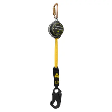 Safewaze 024-5486 - Latitude Pro Arc Flash 10‘ Single Web SRL-P Steel Carabiner Dielectric Snap