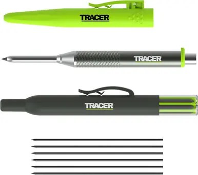 TRACER AMK1-PRO - Pro Series Aluminum Deep Hole Mechanical Pencil w/ 6 Leads & Site Holsters, 2.8mm