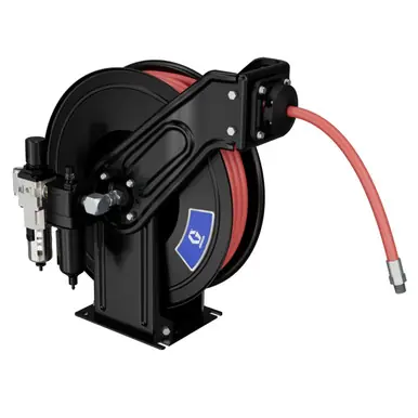 GRACO 2010972 - Air Hose Reel, 1/2" x 50 ft, w/ FRL Right, Black, 140 PSI