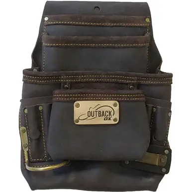 OX TOOLS P263701 OX Pro 10-Pocket Tool/Fastener Pouch, Oil-Tanned Leather