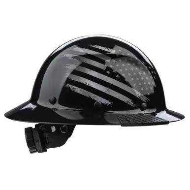 LIFT HDF-25PRG - DAX Fiber Reinforced Full Brim Hard Hat (Black Patriot Gloss)
