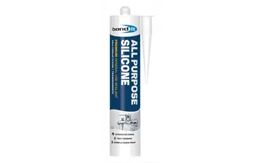 BOND IT SLAPSCL All Purpose Acetoxy Silicone 10oz Cartridge,Clear (12)