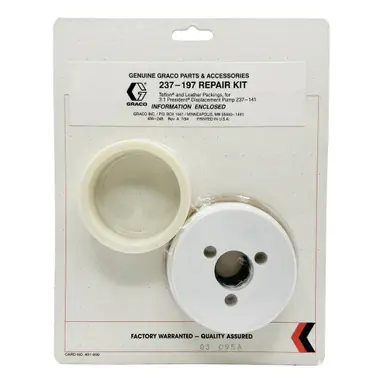 GRACO 237197 – Repair Kit for 237141 Displacement Pump, Carbon Steel, Leather/PTFE Packed