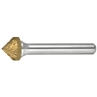 ALFA B71326DTN - Sk-9 Carbide Burr 90 Degree Cone Double Cut Tin Coated