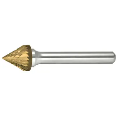 ALFA B71316DTN - Sj-9 Carbide Burr 60 Degree Cone Double Cut Tin Coated