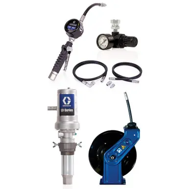GRACO 26C546 - LD Series 3 1 Oil Pump Package, 1/2" x 35 ft Reel, Dispense Meter w/ Flex Extension