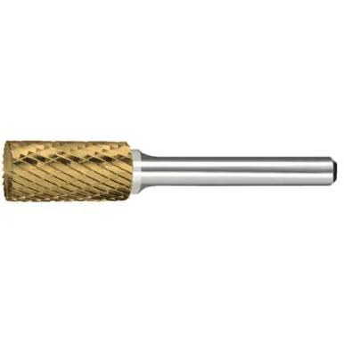 ALFA B71398DTN - SB-16 Carbide Burr Cylindrical End Cut Double Cut Tin Coated