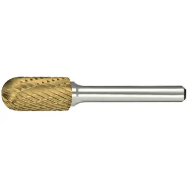 ALFA B71231DTN - Sc-9 Carbide Burr Cylindrical Radius Double Cut Tin Coated