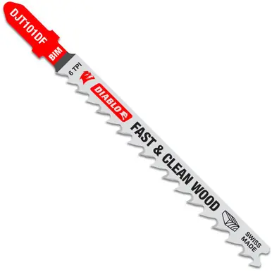 DIABLO DJT101DF5 - 4" 6 TPI Bi-Metal T-Shank Jig Saw Blades for Fast Cuts in Wood 5ct