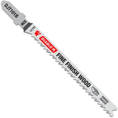 DIABLO DJT101B5 - 4" 10 TPI High Carbon Steel T-Shank Jig Saw Blades for Fine Finish Cuts in Wood