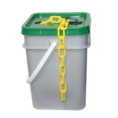 Mr. Chain 10002-P 1" x 350‘ Pail Plastic Chain - Yellow