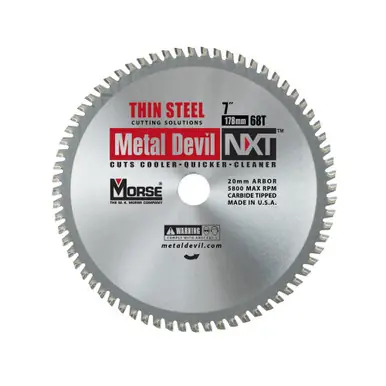 MK Morse CSM768NTSC - 7" 68T Metal Devil Steel-Cutting Saw Blade, 20mm Arbor