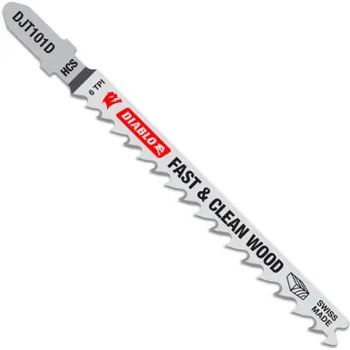 DIABLO DJT101D5 - 4" 6 TPI High Carbon Steel T-Shank Jig Saw Blades for Fast Cuts in Clean Wood