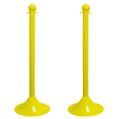 Mr. Chain 91502-2 Light Duty 2" Stanchion (2 Pack) Yellow
