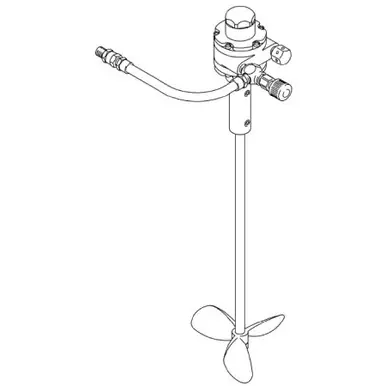 GRACO 222695 - Pail Cover Agitator, 5 Gal, Air-Driven, 1/4 HP, 13.25" Long, Stainless Steel, Round
