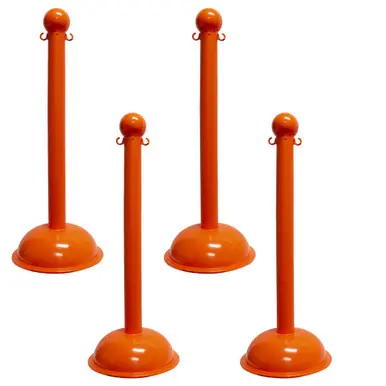 Mr. Chain 99912-4 Heavy Duty 3" Stanchion (4 Pack) Safety Orange