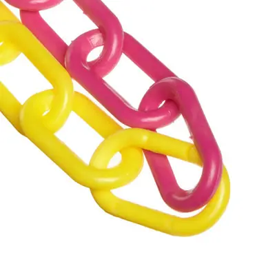 Mr. Chain 30030-100 1.5" x 100‘ Plastic Chain - Yellow/Magenta
