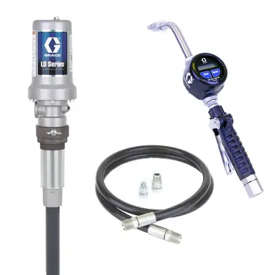 GRACO 24H800 - LD Series 3 1 Stationary Oil Pump Package - Manual Meter w/ Rigid Extension