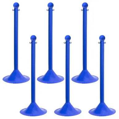 Mr. Chain 91506-6 Light Duty 2" Stanchion (6 Pack) Blue
