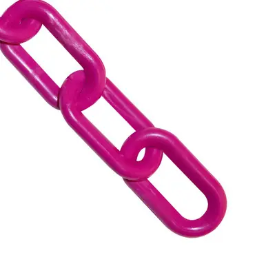 Mr. Chain 30025-100 1.5" x 100‘ Plastic Chain - Safety Pink