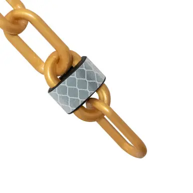 Mr. Chain 52009-100 2" x 100‘ Reflective Plastic Chain - Gold