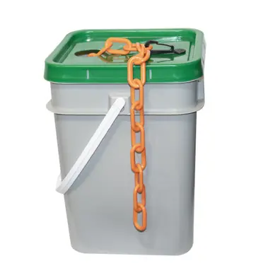 Mr. Chain 51012-P 2" Heavy Duty x 120‘ Pail Plastic Chain - Safety Orange