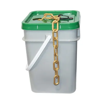 Mr. Chain 50009-P 2" x 160‘ Pail Plastic Chain - Gold