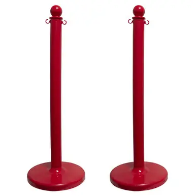 Mr. Chain 96405-2 Medium Duty 2.5" Stanchion (2 Pack) Red