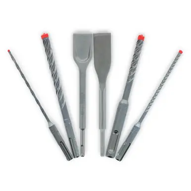 DIABLO DMAPL9930-S6 - 6pc Rebar Demon SDS-Plus 4-Cutter Full Carbide Head Hammer Bit & Chisel Set