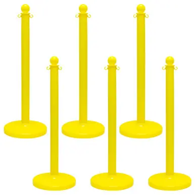 Mr. Chain 96402-6 Medium Duty 2.5" Stanchion (6 Pack) Yellow