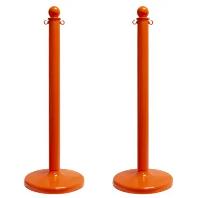 Mr. Chain 96412-2 Medium Duty 2.5" Stanchion (2 Pack) Safety Orange
