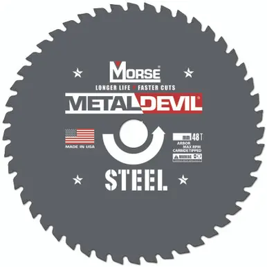 MK Morse CSM848FSC - 8" 48T Metal Devil Steel-Cutting Saw Blade, 5/8" Arbor