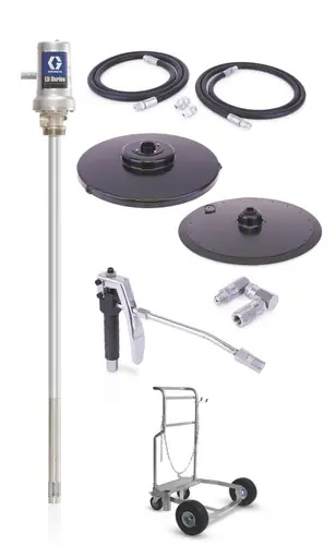 GRACO 24J055 - LD Series 50 1 400 lb Grease Cart Mounted Pump Package - BSPP