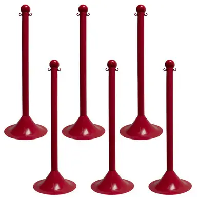 Mr. Chain 91505-6 Light Duty 2" Stanchion (6 Pack) Red
