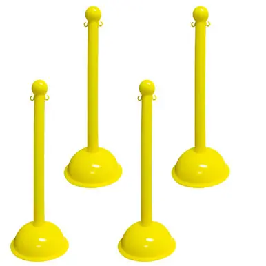 Mr. Chain 99902-4 Heavy Duty 3" Stanchion (4 Pack) Yellow