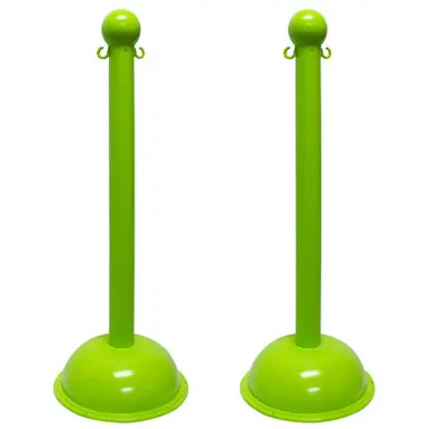 Mr. Chain 99914-2 Heavy Duty 3" Stanchion (2 Pack) Safety Green